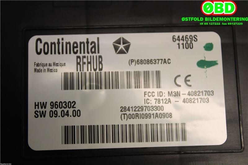 Styreenhet nøkkelfri/keyless til Fiat Freemont 2011-2015  (FIAT|K68086377AC|K68086377AF|68086377AC)