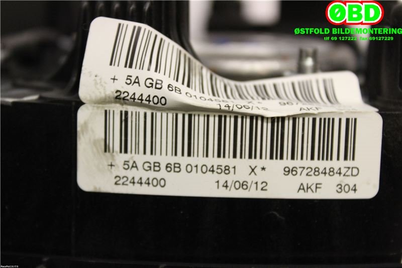 Airbag rattpute til Peugeot 208 2012-2019 (Type I)  (PEUGEOT|96728484ZD|98072114ZD)