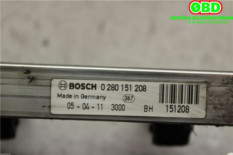Dyseskinne (fuelrail) til Opel Astra H 2004-2009 (OPEL|24420542|817327|0280151208)