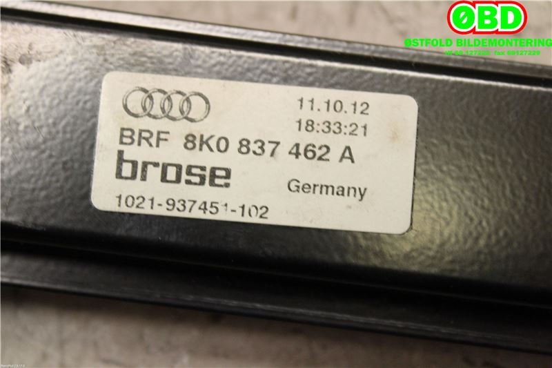 Ruteheis høyre foran til Audi A4 2007-2014 (Type IV) (B8) (B8) (AUDI|8K0 837 462 A|8K0 837 462 E|8K0837462A)