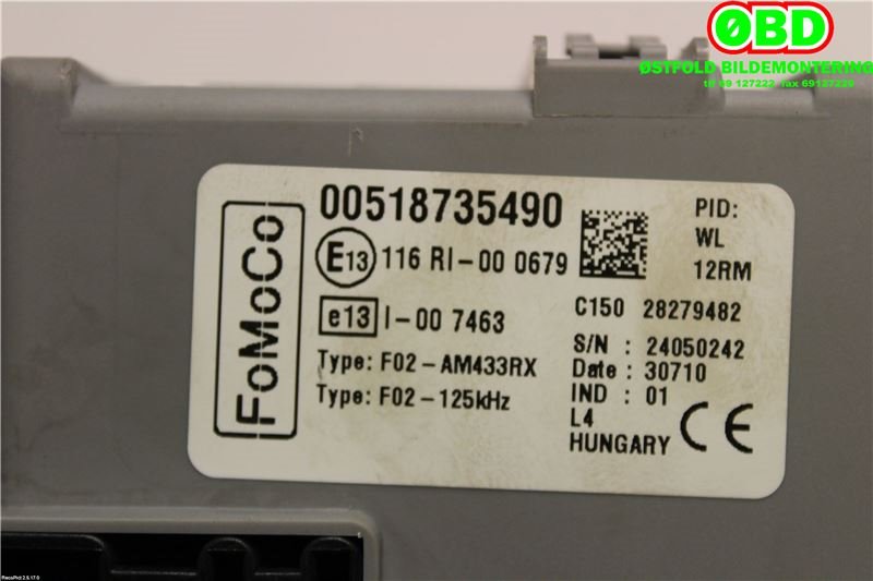 Sikringsboks til Ford Ka 2008-2015 (Type II) (FORD||518735490)