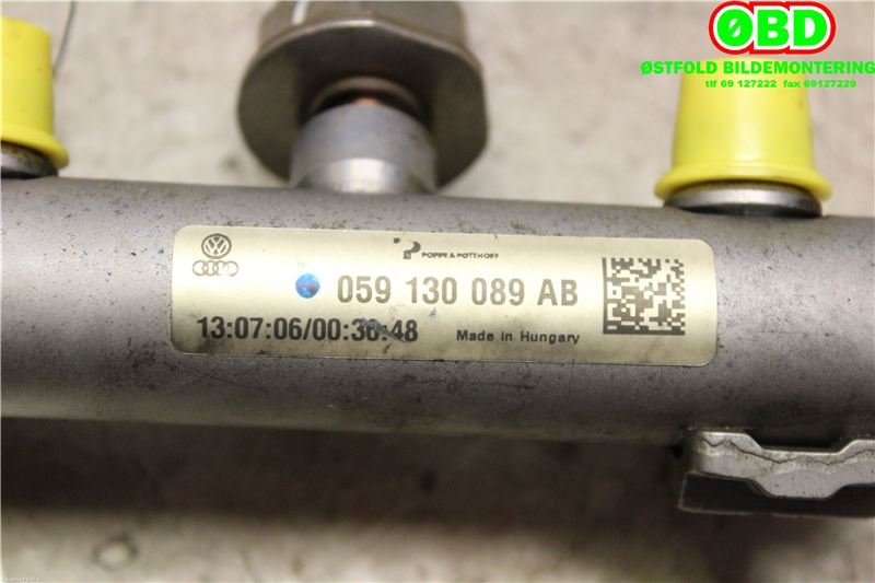 Dyseskinne (fuelrail) til Audi A6, Allroad 2006-2008 (Type II, Fase 1) (C6) (C6) (AUDI|059130089AB|)