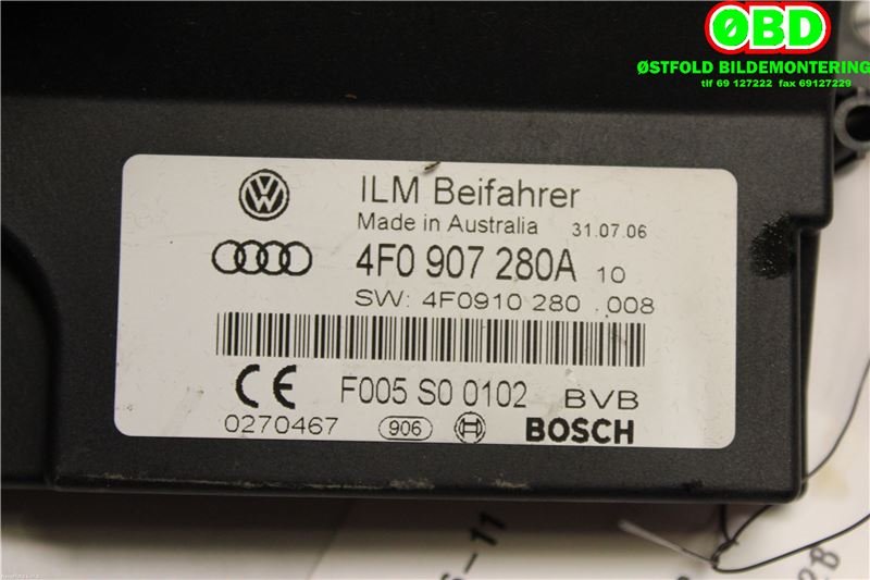 Styreenhet comfort (BCM) til Audi A6, Allroad 2006-2008 (Type II, Fase 1) (C6) (C6) (AUDI|4F0 907 280 B||4F0907280A)