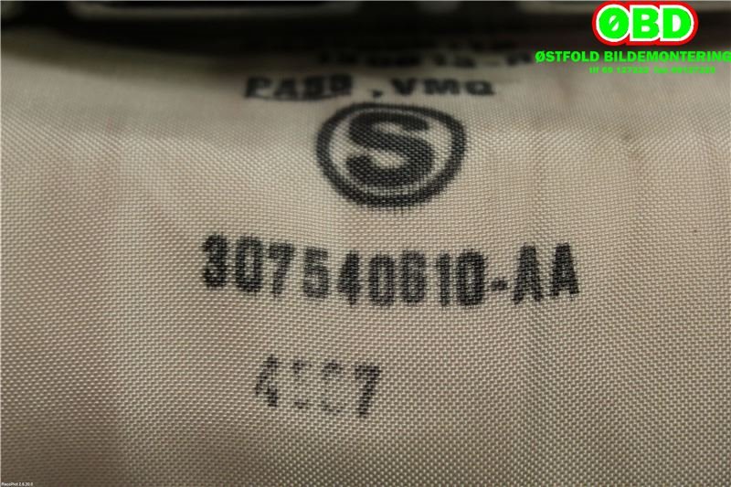 Airbag passasjer til Toyota Yaris 2012-2014 (Type III, Fase 1) (TOYOTA|739600D111|)
