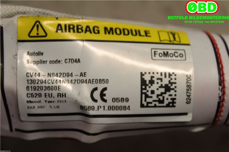 Airbag gardin høyre til Ford Kuga 2013-2019  (FORD|2167694||CV44N042D94AE)
