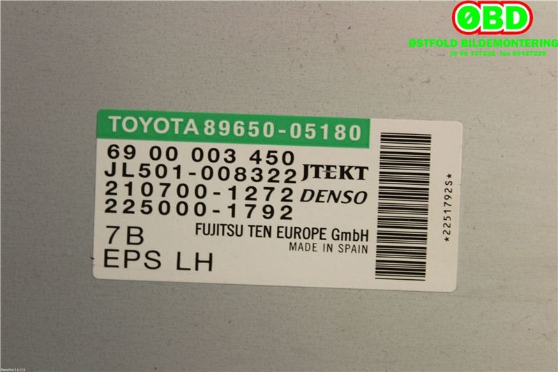 Styreenhet servo til Toyota Avensis 2015-2019 (Type III, Fase 2)  (TOYOTA|8965005180|)