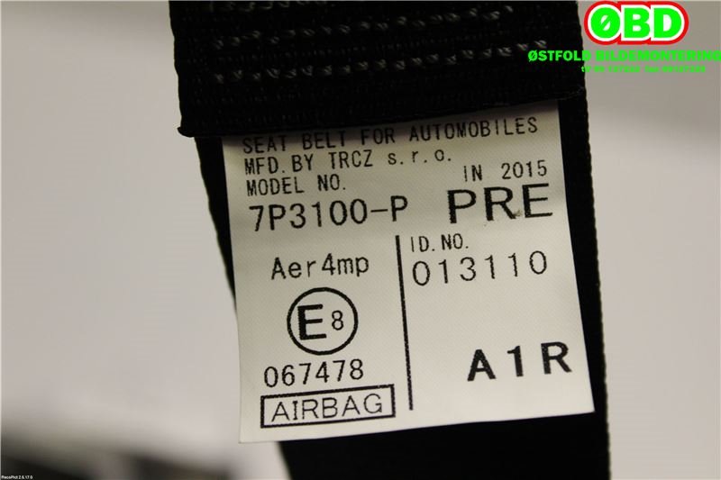 Airbag beltestrammer til Toyota Avensis 2015-2019 (Type III, Fase 2) (TOYOTA|7321005110C2|)