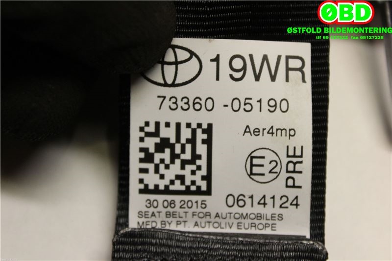Airbag beltestrammer til Toyota Avensis 2015-2019 (Type III, Fase 2) (TOYOTA|7336005190C3||7336005190)
