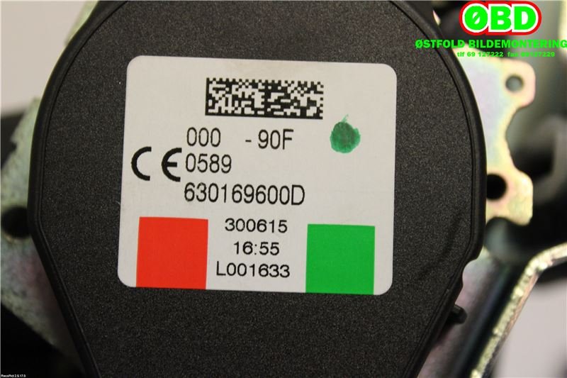 Airbag beltestrammer til Toyota Avensis 2015-2019 (Type III, Fase 2) (TOYOTA|7336005190C3||7336005190)
