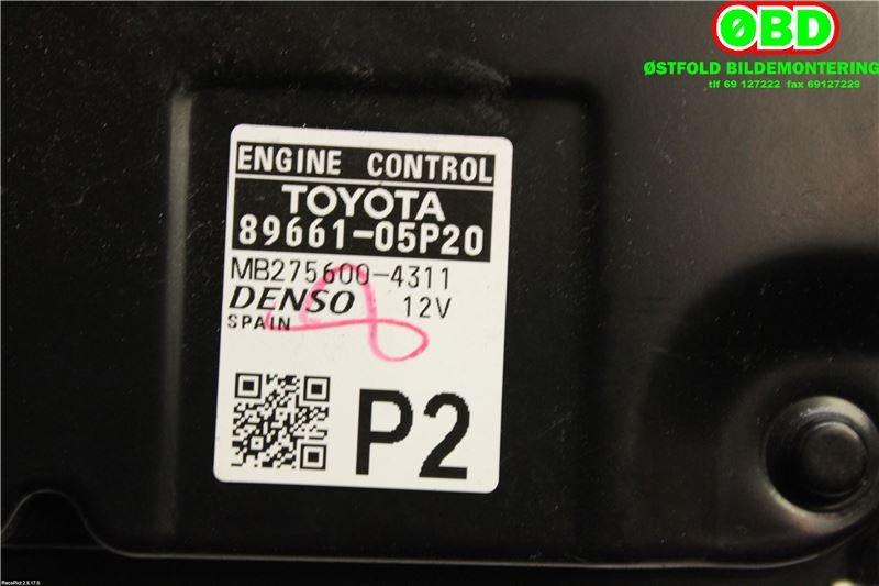 Styreenhet motor til Toyota Avensis 2015-2019 (Type III, Fase 2)  (TOYOTA|8966105P20|)