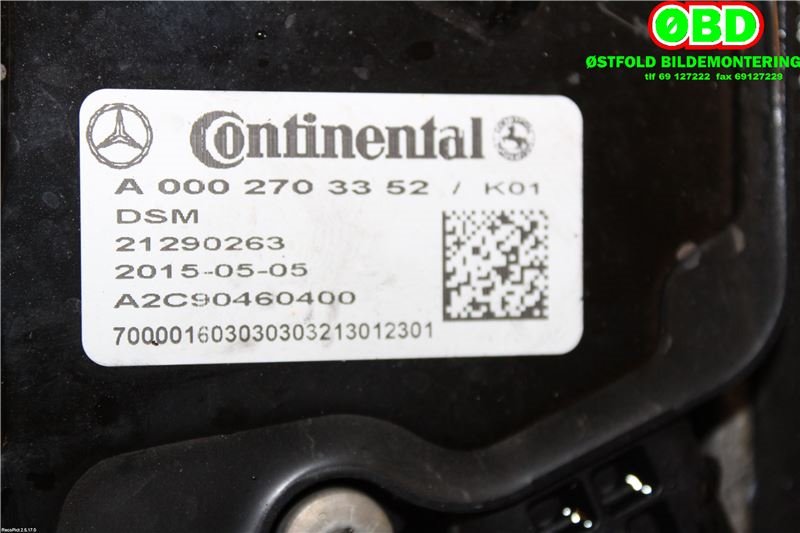 Girkasse automat til Mercedes E-Klasse 2013-2016 (Fase 2) (W212) (W212) (MERCEDES|A 212 270 11 09|722996|)