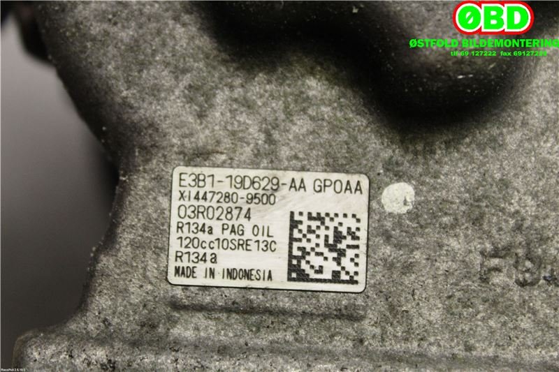 Aircondition kompressor til Ford Transit Courier 2014-2018 (Type I, Fase 1)  (FORD|1846037||E3B119D629AA)