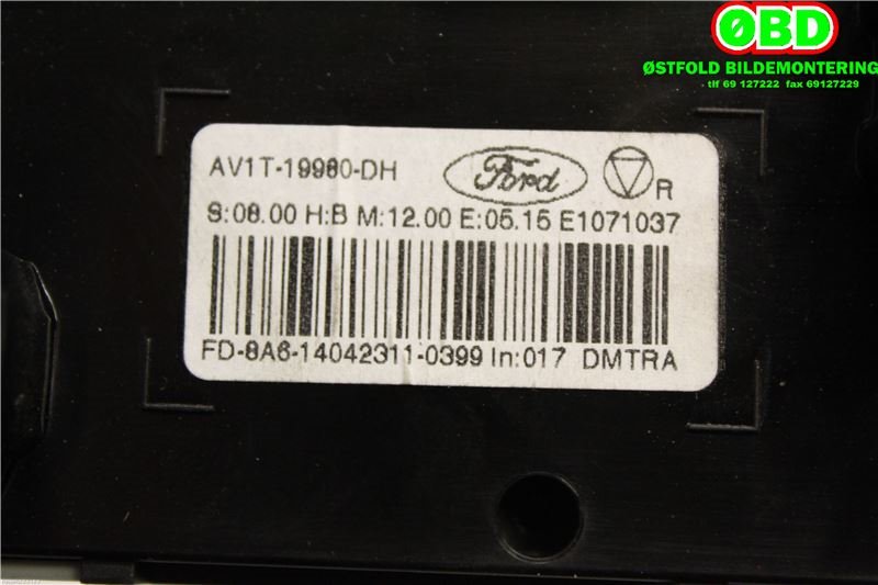 Varmeapparat betjening til Ford Transit Courier 2014-2018 (Type I, Fase 1)  (FORD|2116817||AV1T19980DH)