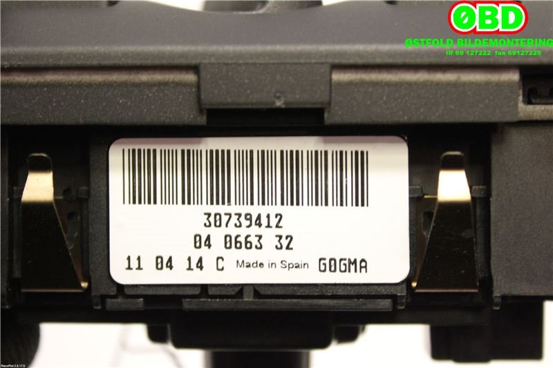 Bryter lys til Volvo V60 2010-2013 (Type I, Fase 1)  (VOLVO|31443848||30739412)