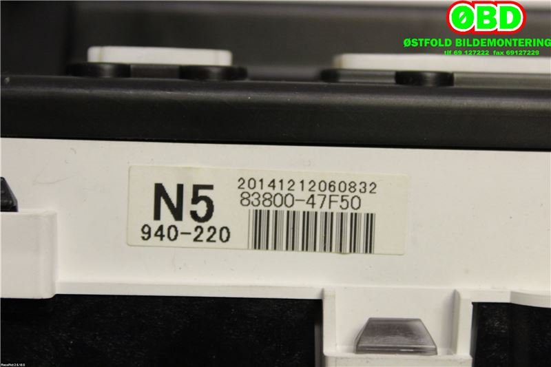Instrumentpanel til Toyota Prius +7 2012-2020 (Type III) (stasjonsvogn) (stasjonsvogn) (TOYOTA|8380947140||8380047F50)
