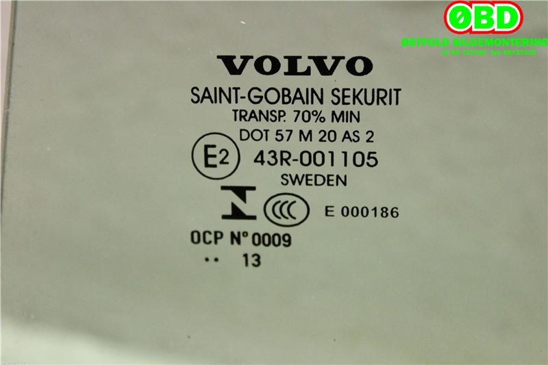Siderute venstre bak til Volvo S80 2014-2016 (Type II, Fase 2)  (VOLVO|31217989|)