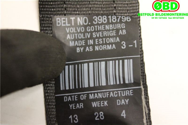 Airbag beltestrammer til Volvo S80 2014-2016 (Type II, Fase 2)  (VOLVO|39818796|)