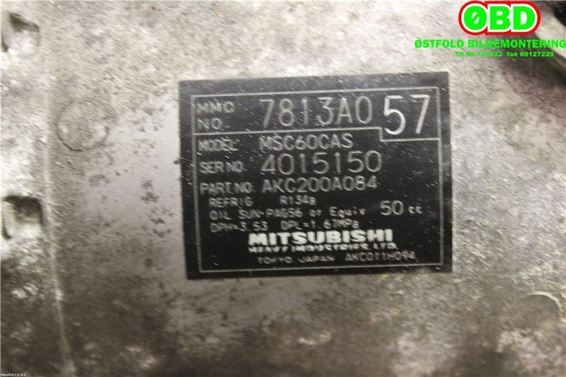 Aircondition kompressor til Mitsubishi Lancer 2008-2017 (MITSUBISHI|7813A057||AKC200A084)