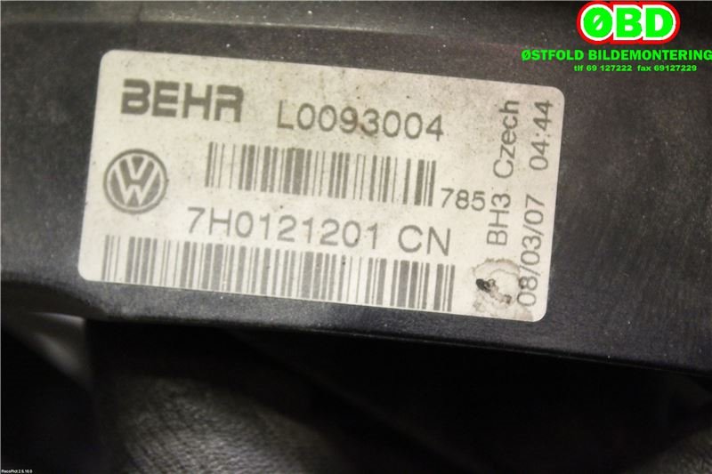 Kjølevifte til VW Transporter / Caravelle 2003-2009 (Fase 1) (T5) (T5) (7H0 959 455 A|7H0 959 455 D|)