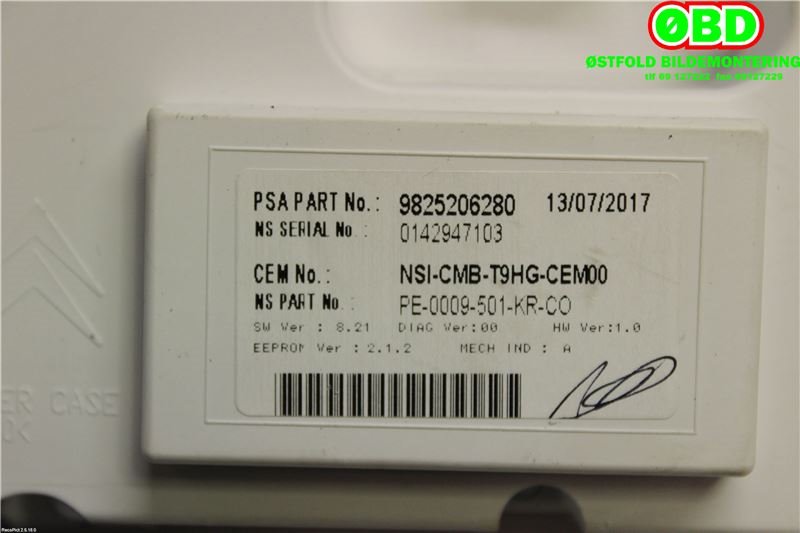 Instrumentpanel til Peugeot 308 2013-2021 (Type II)  (Peugeot|1628928680|1651148580|9825206280)