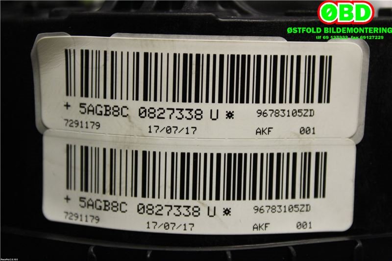 Airbag rattpute til Peugeot 308 2013-2021 (Type II) (Peugeot|96783105ZD|)