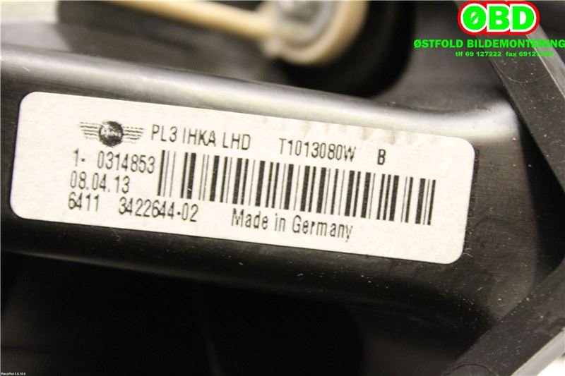 Varmeapparat motor til Mini Countryman 2010-2016 (R60) (R60) (MINI|64 11 3 422 644||64113422644)