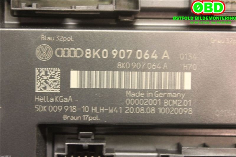 Styreenhet comfort (BCM) til Audi A4 2007-2014 (Type IV) (B8) (B8) (AUDI|8K0 907 064 CQ||8K0907064A)