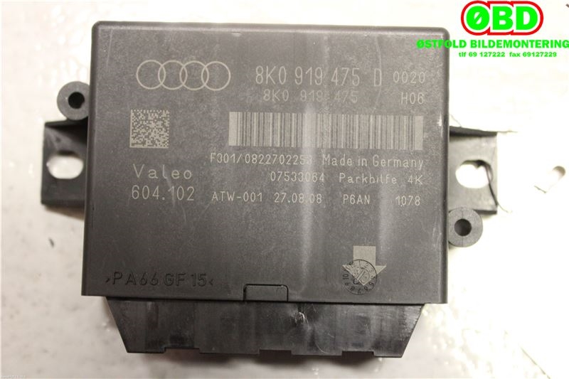 Styreenhet parkering til Audi A4 2007-2014 (Type IV) (B8) (B8) (AUDI|8K0 919 475 T||8K0919475D)