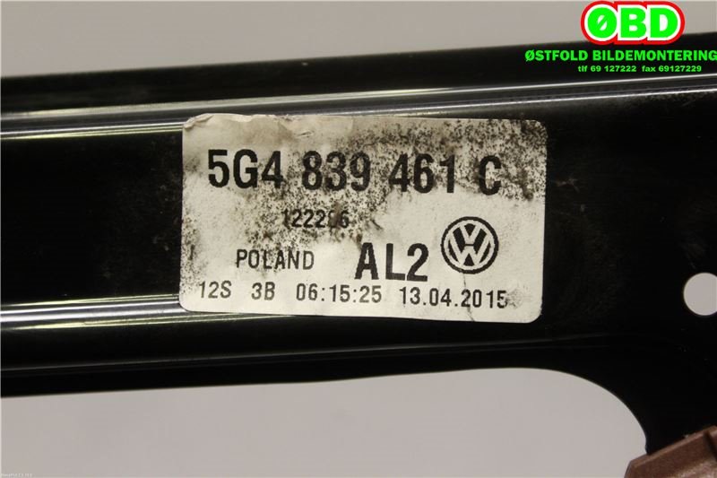 Ruteheis til VW e-Golf 2014-2017 (Fase 1)  (VOLKSWAGEN|5G4 839 461 C||5G4839461C)