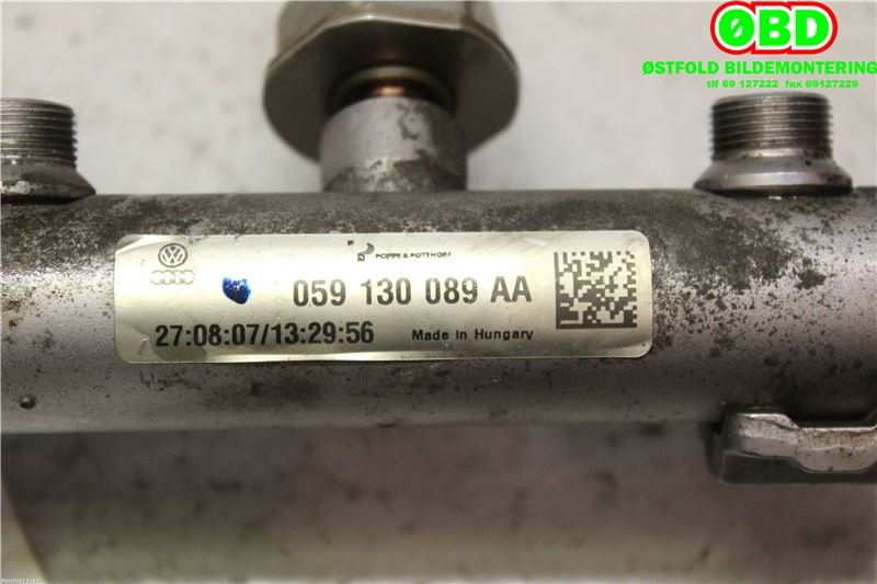 Dyseskinne (fuelrail) til Audi A6 2008-2011 (Type III, Fase 2) (C6) (C6) (AUDI|059 130 089 AA||059130089AA)