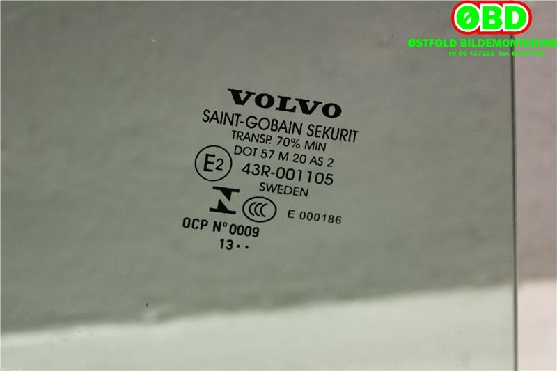 Siderute høyre bak til Volvo V60/V60 CC 2013-2018 (Type I, Fase 2)  (VOLVO|31385451|)