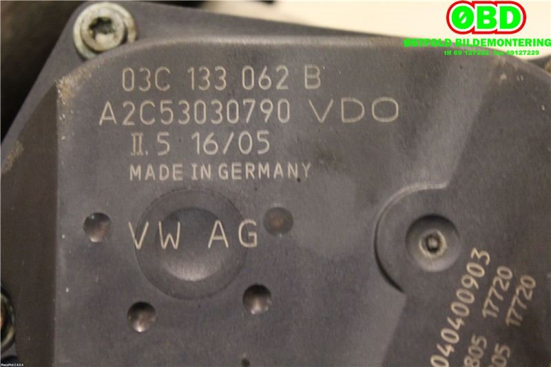 Spjeldhus til VW Polo 2005-2009 (Type IV, Fase 2) (VOLKSWAGEN|03C 133 062 B|03C 133 062 R|03C133062B)