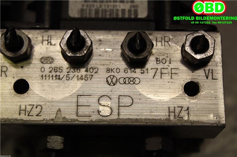 ABS sentral til Audi A5 2007-2016 (Type I)  (AUDI|8K0 614 517 FH|8K0 614 517 GJ|8K0614517FF)