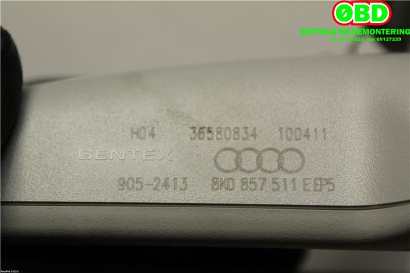 Speil innvendig til Audi A6 2011-2014 (Type IV, Fase 1) (C7) (C7) (AUDI|8K0 857 511 E||8K0857511E)