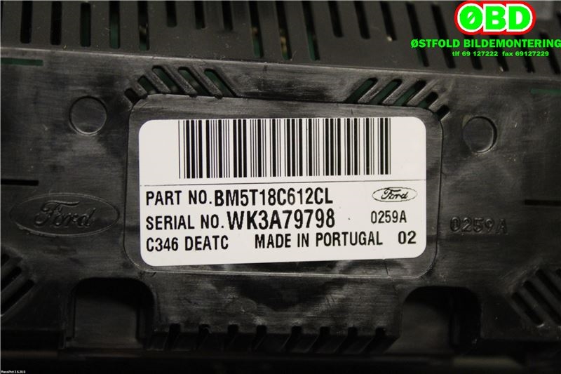 Varmeapparat betjening til Ford Focus 2011-2014 (Type III, Fase 1)  (FORD|1866942||BM5T18C612CL)
