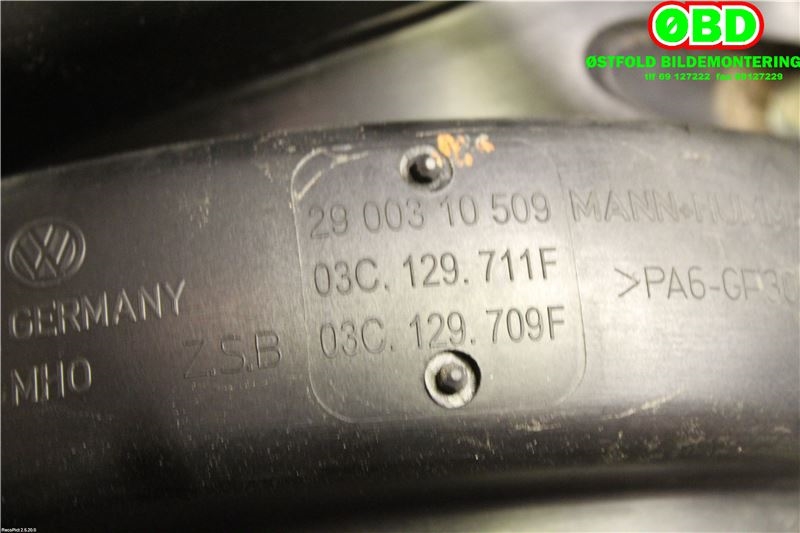 Manifold innsug til VW Golf V, Combi 2003-2008  (VOLKSWAGEN|03C 129 711 F||03C129711F)