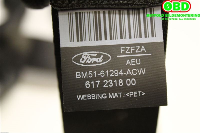 Airbag beltestrammer til Ford Focus 2011-2014 (Type III, Fase 1)  (FORD|1839761||BM5161294ACW)
