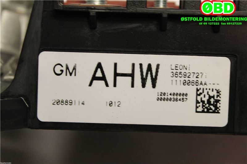 Sikringsboks til Opel Ampera 2012-2014 (Type I)  (OPEL|23142124|1247712|20889114)