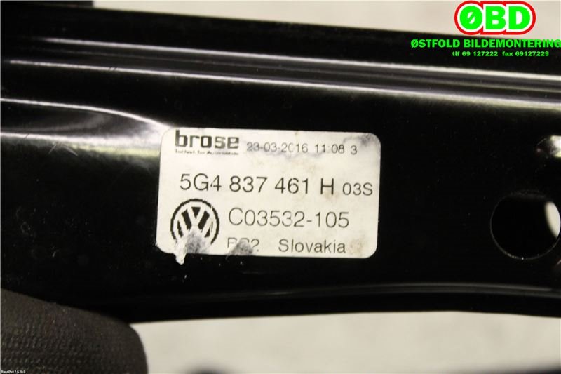 Ruteheis venstre foran til VW Golf VII 2012-2017 (Fase 1)  (VOLKSWAGEN GOLF|5G4 837 461 H||5G4837461H)