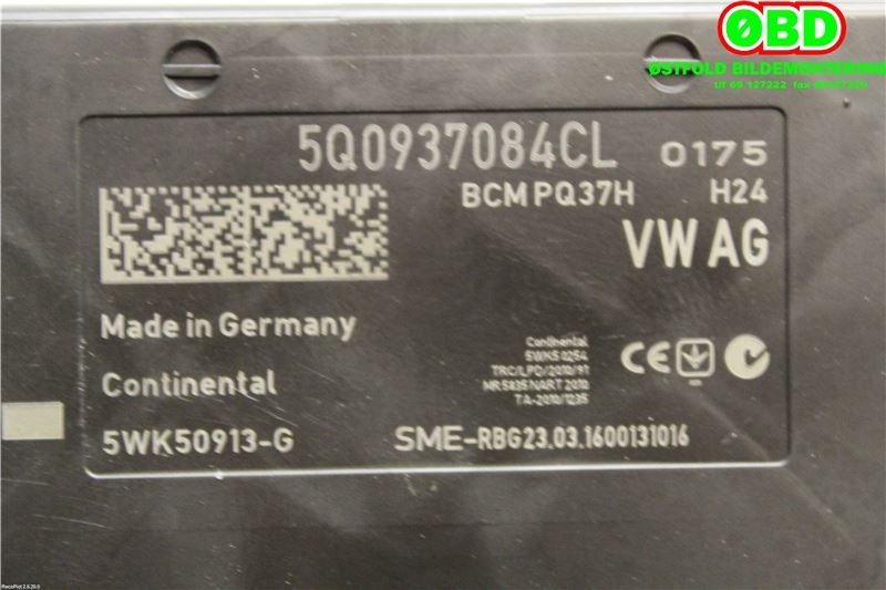 Styreenhet comfort (BCM) til VW Golf VII 2012-2017 (Fase 1)  (VOLKSWAGEN GOLF|5Q0 937 084 CL||5Q0937084CL)