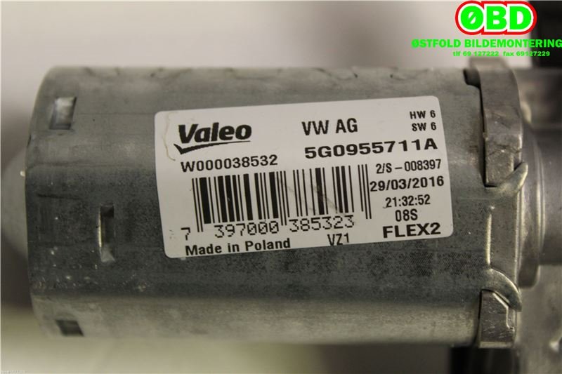 Viskermotor bakrute til VW Golf VII 2012-2017 (Fase 1)  (VOLKSWAGEN GOLF|5G0 955 711 A|5G0 955 711 C|5G0955711A)