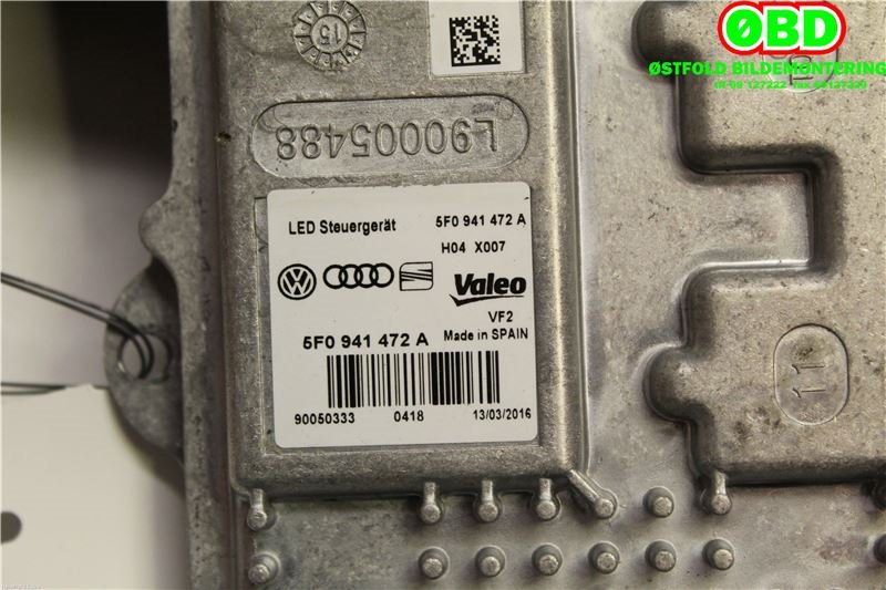 Styreenhet xenon/ballast til VW Golf VII 2012-2017 (Fase 1)  (VOLKSWAGEN GOLF|5F0 941 472 A||5F0941472A)