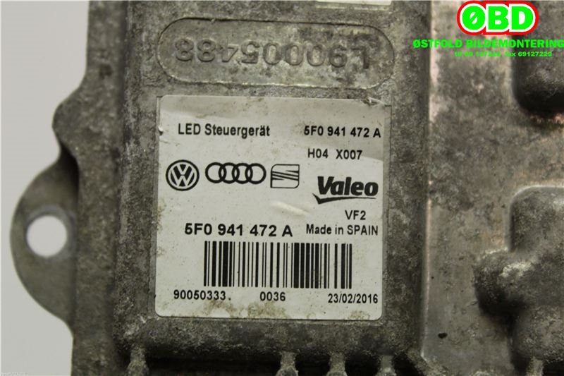 Styreenhet xenon/ballast til VW Golf VII 2012-2017 (Fase 1)  (VOLKSWAGEN GOLF|5F0 941 472 A||5F0941472A)