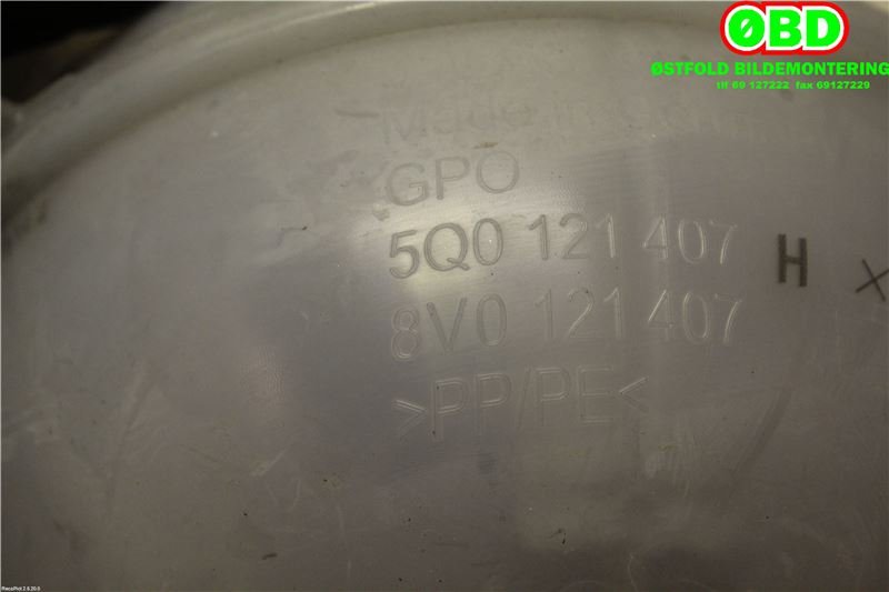 Ekspansjonstank til VW Golf VII 2012-2017 (Fase 1)  (VOLKSWAGEN GOLF|5Q0 121 407 H|5Q0 121 407 P|5Q0121407H)