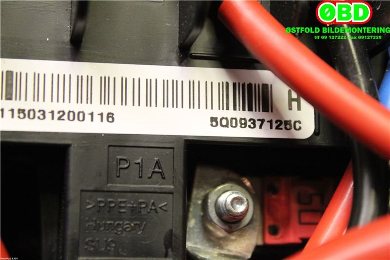 Sikringsboks til VW Golf VII 2012-2017 (Fase 1) (VOLKSWAGEN GOLF|5Q0 937 125 C|5Q0 937 125 H|5Q0937125C)