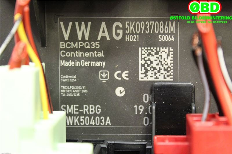 Styreenhet comfort (BCM) til VW Tiguan 2011-2016 (Type I, Fase 2)  (VOLKSWAGEN|5K0 937 087 AB||5K0937086M)