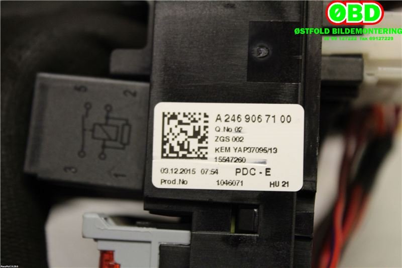 Sikringsboks til Mercedes A-Klasse 2012-2018 (W176) (W176) (MERCEDES|A 246 906 71 00||2469067100)