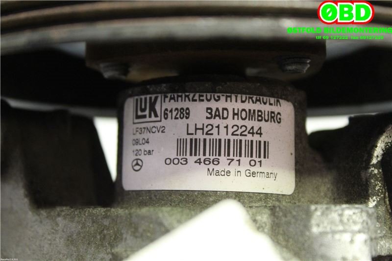 Servo pumpe mekanisk til Mercedes Vito/Viano 2004-2010 (Fase 1) (W639) (W639) (MERCEDES|A 003 466 71 01|A 003 466 72 01|0034667101)
