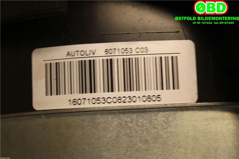 Airbag rattpute til VW Touran 2007-2010 (Type I, Fase 2)  (VOLKSWAGEN|5N0 880 201 C||5N0880201)