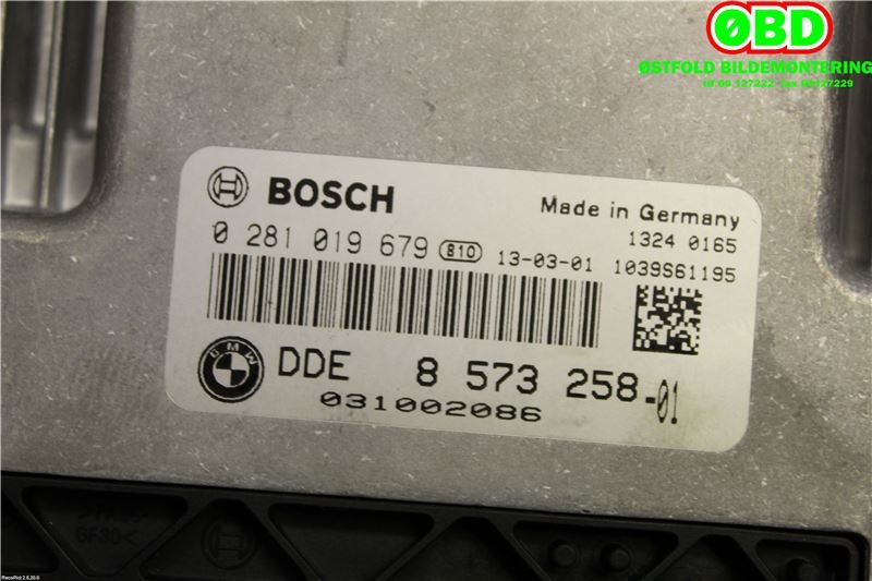 Styreenhet motor til BMW 1-Serie 2011-2015 (Fase 1) (F20/F21) (F20/F21) (BMW|13 61 8 576 341|0281019679|8573258)
